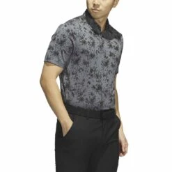 Adidas Burst Jacquard Polo 9 Adidas Burst Jacquard Polo -Golf Discount Store adidas 2023 burst jacquard polo black side itempicture