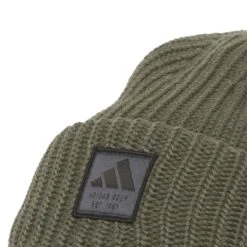 Adidas Double Cuff Novelty Beanie -Golf Discount Store adidas 2023 double cuff novelty beanie olive strata detail itempicture