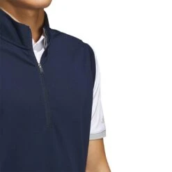 Adidas Elevated Quarter Zip Vest -Golf Discount Store adidas 2023 elevated quarter zip vest collegiate navy detail2 itempicture