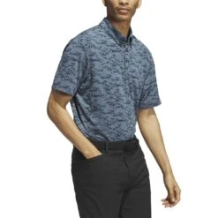 Adidas Go To Printed Polo -Golf Discount Store adidas 2023 go to printed polo arctic night side itempicture