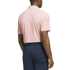 Adidas 2023 Go-To Stripe Polo -Golf Discount Store adidas 2023 go to stripe polo coral fusion back itempicture