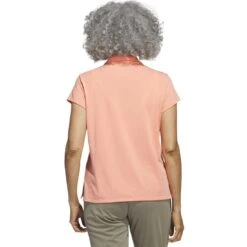 Adidas 2023 Women's Go-To Heathered Polo -Golf Discount Store adidas 23 womens go to heathered polo coral fusion back itempicture