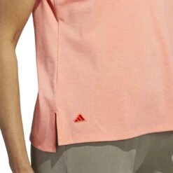 Adidas 2023 Women's Go-To Heathered Polo -Golf Discount Store adidas 23 womens go to heathered polo coral fusion detail2 itempicture