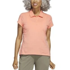 Adidas 2023 Women's Go-To Heathered Polo -Golf Discount Store adidas 23 womens go to heathered polo coral fusion itempicture