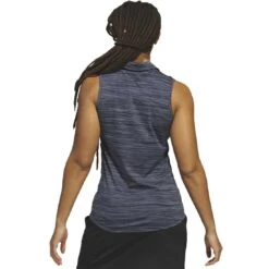 Adidas 2023 Women's Spacedye Sleeveless Polo -Golf Discount Store adidas 23 womens spacedye sleeveless polo collegiate navy back itempicture