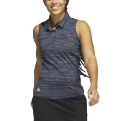 Adidas 2023 Women's Spacedye Sleeveless Polo -Golf Discount Store adidas 23 womens spacedye sleeveless polo collegiate navy itempicture