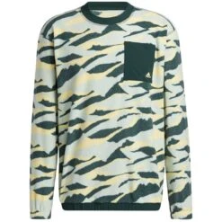 Adidas Texture Print Crewneck -Golf Discount Store adidas fw22 texture print crewneck linen green hero itempicture
