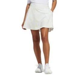 Adidas Women's 16 Inch Printed Frill Skort -Golf Discount Store adidas fw22 womens 16 inch printed frill skort white front itempicture
