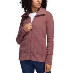 Adidas Women's Polar Fleece Jacket 10 Adidas Women's Polar Fleece Jacket -Golf Discount Store adidas fw22 womens polar fleece jacket quiet crimson front itempicture
