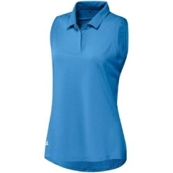 Adidas FW22 Women's Textured Sleeveless Polo -Golf Discount Store adidas fw22 womens textured sleeveless polo pulse blue front itempicture