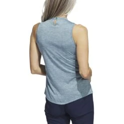 Adidas Women's Heathered Essentials Mock Sleeveless -Golf Discount Store adidas ss23 womens heathered essentials mock arctic fusion back itempicture
