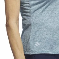 Adidas Women's Heathered Essentials Mock Sleeveless -Golf Discount Store adidas ss23 womens heathered essentials mock arctic fusion detail itempicture