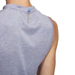 Adidas Women's Heathered Essentials Mock Sleeveless -Golf Discount Store adidas ss23 womens heathered essentials mock blue fusion detail itempicture