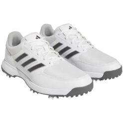 Adidas Tech Response 3.0 Golf Shoes White/Dark Silver/Silver -Golf Discount Store adidas tech response 3 0 golf shoes white dark silver silver front itempicture