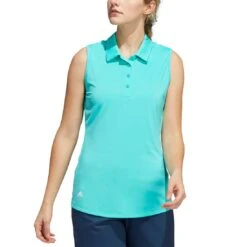 Adidas Women's Ultimate365 Solid Sleeveless Polo -Golf Discount Store adidas womens ultimate365 solid sleeveless polo semi mint rush model itempicture