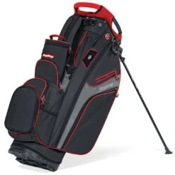 BagBoy Chiller Hybrid Stand Bag -Golf Discount Store bagboy 2024 chiller hybrid stand bag black charcoal red itempicture