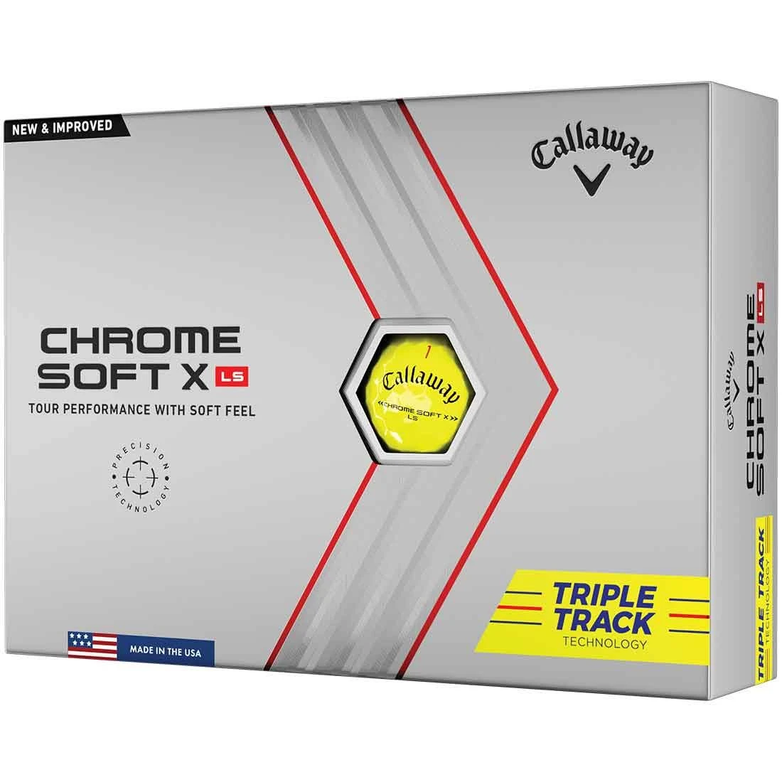 Callaway Chrome Soft X LS Triple Track Yellow Golf Balls 1 Callaway Chrome Soft X LS Triple Track Yellow Golf Balls