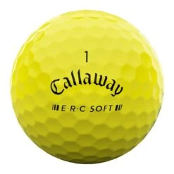 Callaway ERC Soft Yellow Golf Balls -Golf Discount Store callaway 23 erc soft yellow golf balls front stamp itempicture