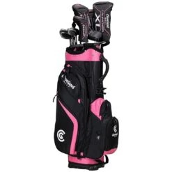 Cleveland Women's Launcher XL Halo Complete Set -Golf Discount Store cleveland womens launcher xl halo complete set black pink hero headcovers itempicture 1
