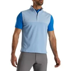 FootJoy Heather Yoke Half Zip Vest 9 FootJoy Heather Yoke Half Zip Vest -Golf Discount Store footjoy heather yoke half zip vest dusk blue front itempicture