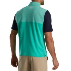 FootJoy Heather Yoke Half Zip Vest 13 FootJoy Heather Yoke Half Zip Vest -Golf Discount Store footjoy heather yoke half zip vest sea green back itempicture