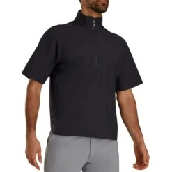 FootJoy HydroLite X Short Sleeve Rain Pullover -Golf Discount Store footjoy hydrolite x short sleeve rain pullover black black itempicture