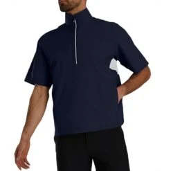 FootJoy HydroLite X Short Sleeve Rain Pullover -Golf Discount Store footjoy hydrolite x short sleeve rain pullover navy grey itempicture