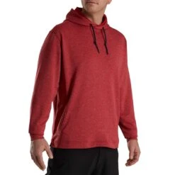 FootJoy Lightweight Hoodie 10 FootJoy Lightweight Hoodie -Golf Discount Store footjoy lightweight hoodie heather crimson front itempicture