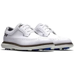 FootJoy Traditions Wing Tip Golf Shoes White/Navy/Grey 10 FootJoy Traditions Wing Tip Golf Shoes White/Navy/Grey -Golf Discount Store footjoy traditions wing tip golf shoes white navy grey pair itempicture