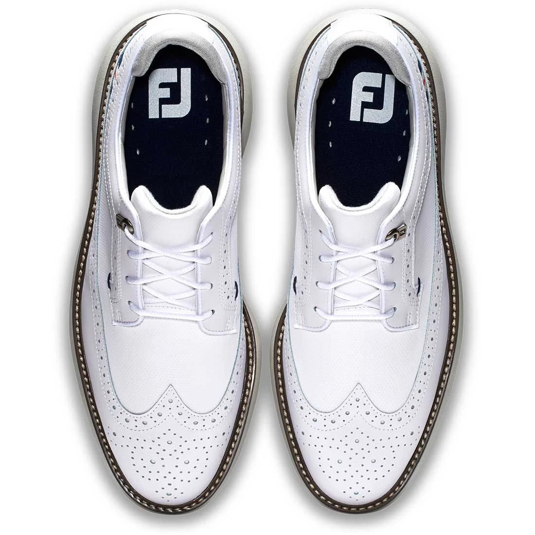 FootJoy Traditions Wing Tip Golf Shoes White/Navy/Grey 7 FootJoy Traditions Wing Tip Golf Shoes White/Navy/Grey - Image 7