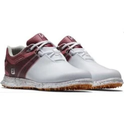 FootJoy Women's Pro SL Sport Golf Shoes White/Burgundy -Golf Discount Store footjoy women s pro sl sport golf shoes white burgundy 98163 pair itempicture