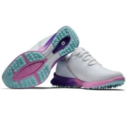 FootJoy Women's Fuel Sport Golf Shoes White/Purple -Golf Discount Store footjoy womens fuel sport golf shoes white purple 90547 combo itempicture