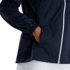 FootJoy Women's HydroKnit Rain Jacket 7 FootJoy Women's HydroKnit Rain Jacket -Golf Discount Store footjoy womens hydroknit rain jacket navy detail itempicture
