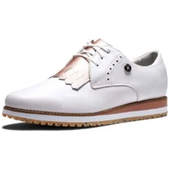 FootJoy Women's Sport Retro Golf Shoes White/Pink -Golf Discount Store footjoy womens sport retro golf shoes white pink toe itempicture