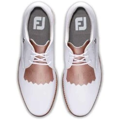 FootJoy Women's Sport Retro Golf Shoes White/Pink -Golf Discount Store footjoy womens sport retro golf shoes white pink top itempicture