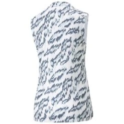 Puma Women's MATTR Animal Sleeveless Polo 5 Puma Women's MATTR Animal Sleeveless Polo -Golf Discount Store puma 2023 womens mattr animal sleeveless polo bright white evening sky back itempicture