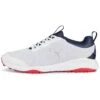 Puma Fusion Pro Golf Shoes White/Navy/For All Time Red