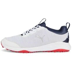 Puma Fusion Pro Golf Shoes White/Navy/For All Time Red