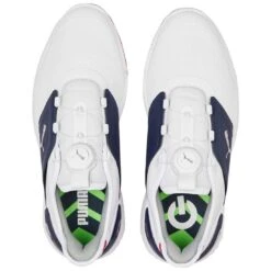 Puma Ignite Elevate Disc Golf Shoes White/Silver/Navy -Golf Discount Store puma ignite elevate disc golf shoes white silver navy 376080 04 top itempicture