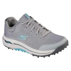 Skechers Women's GO GOLF Arch Fit Balance Golf Shoes Grey/Blue -Golf Discount Store skechers womens go golf arch fit balance golf shoes grey blue toe