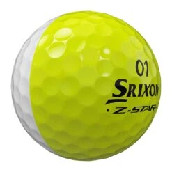 Srixon Z-Star 8 Divide Golf Balls -Golf Discount Store srixon z star 8 divide white yellow golf balls yellow side stamp itempicture