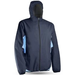 Sun Mountain Monsoon Hooded Rain Jacket -Golf Discount Store sun mountain 2023 monsoon hooded rain jacket navy glacier itempicture