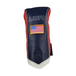 Sun Mountain Leather Hybrid Headcover -Golf Discount Store sun mountain leather hybrid headcover navy red white