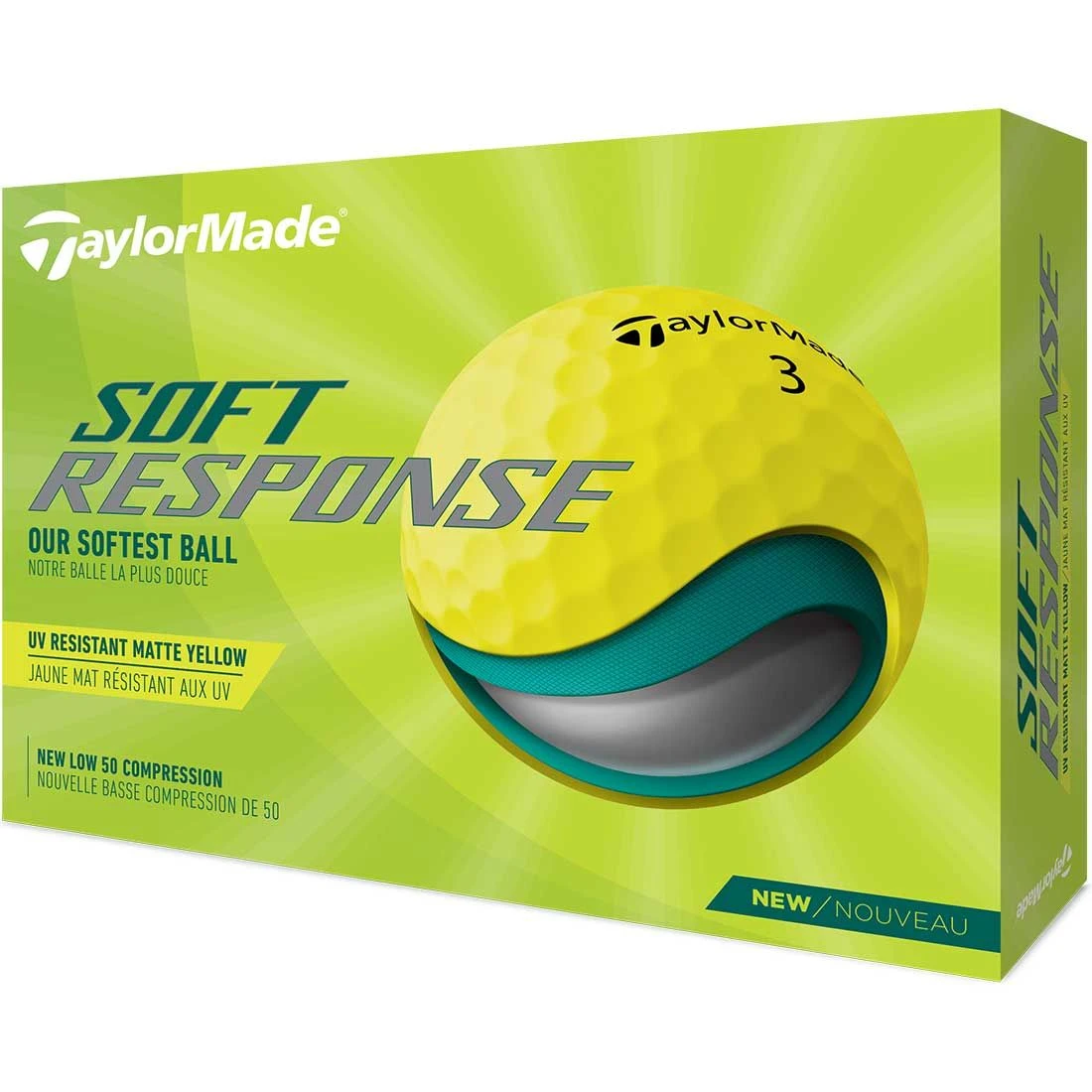 TaylorMade Soft Response Yellow Golf Balls 1 TaylorMade Soft Response Yellow Golf Balls