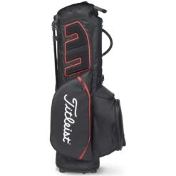 Titleist Players 5 Stand Bag -Golf Discount Store titleist 2023 players 5 stand bag black black red back itempicture