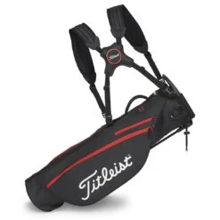 Titleist Premium Carry Bag -Golf Discount Store titleist 2023 premium carry bag black black red straps itempicture